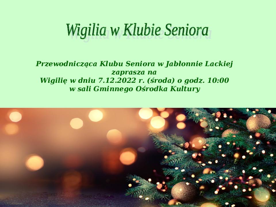 Wigilia w Klubie Seniora